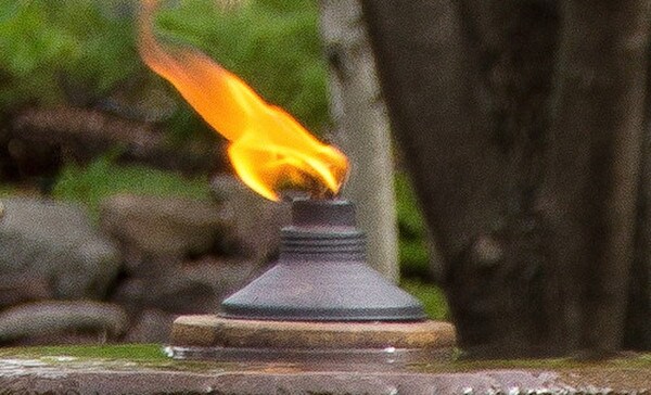 Shimmering Stones Pond less Fountain Optional Fire Canister Example